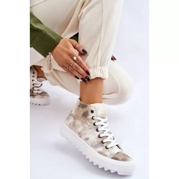  Adidași de damă BIG STAR LL274047 WHITE/OLIVE Big Star Pantofi 