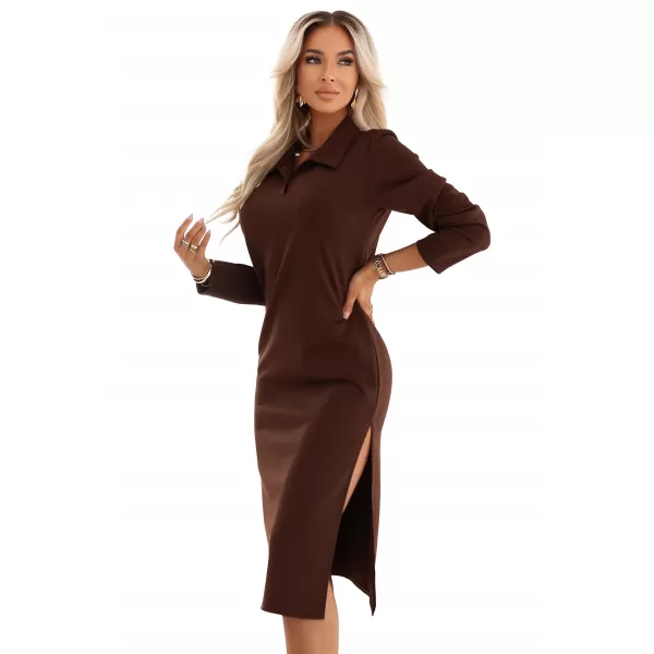  Rochie NUMOCO 649-1 CIOCOLATĂ 
