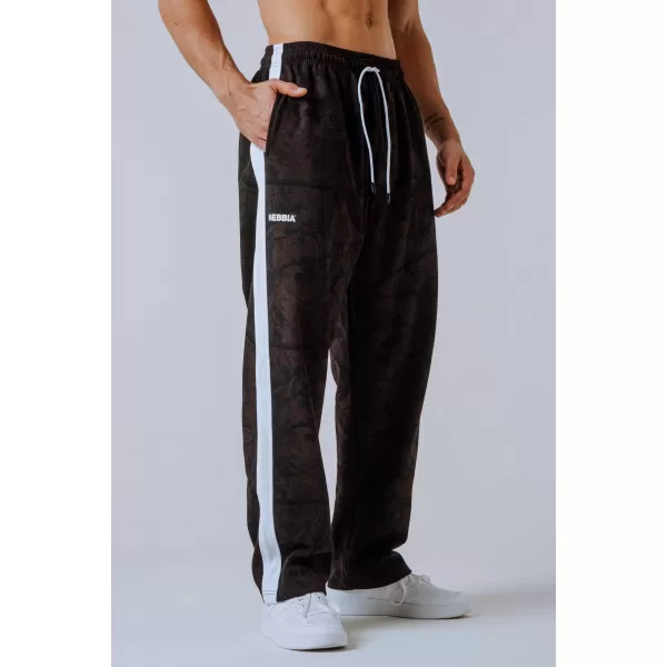  Pantaloni de trening relaxed POWER 904 DARK BROWN CAMO Nebbia 