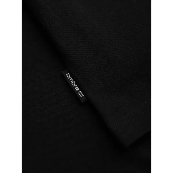  Tricou pentru bărbați OMBRE OM-LSPT-0136 NEGRU 