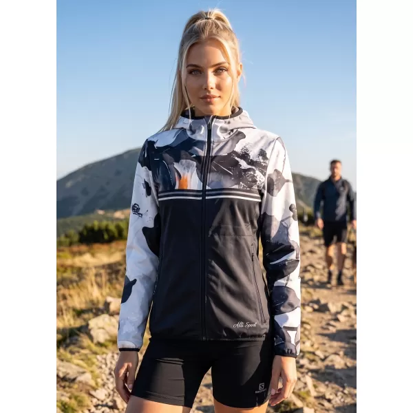  Jachetă softshell premium pentru femei ALTISPORT VOJ/ALW117JACK01 NEGRU/PORTOCALIU 
