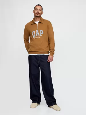Hanorac pentru bărbați GAP POLO HALF ZIP SWEATSHIRT 744734-00 MARO STRĂLUCITOR