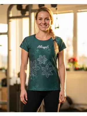 Tricou de Crăciun premium pentru femei ALTISPORT VOJ/ALWVN8TR06 VERDE