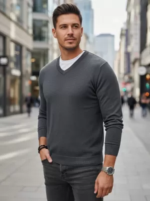 Pulover pentru bărbați DSTREET WX2316 GRI DESCHIS