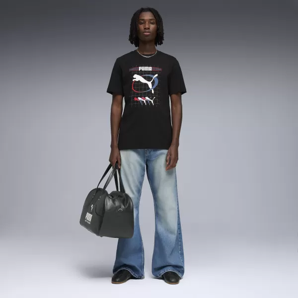  Tricou pentru bărbați PUMA GRAPHIC TEE 691786_01 PUMA NEGRU 