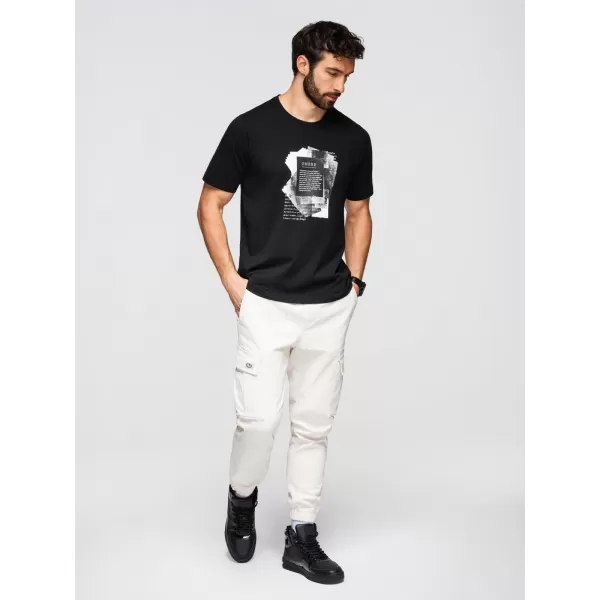  Tricou pentru bărbați OMBRE OM-TSPT-0261 NEGRU 