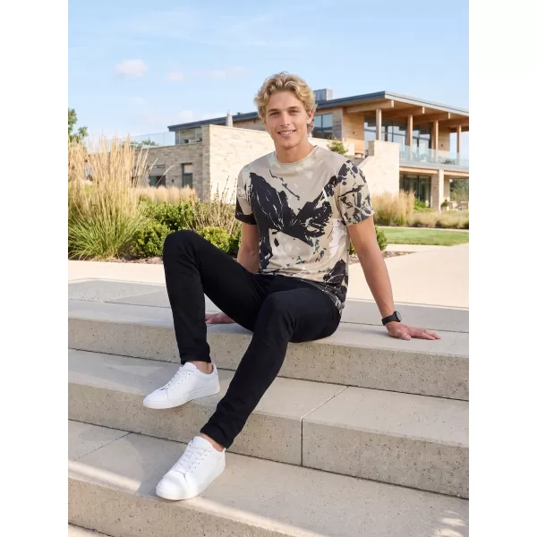  Tricou premium pentru bărbați ALTISPORT VOJ/ALM131TR01 BEJ/NEGRU 