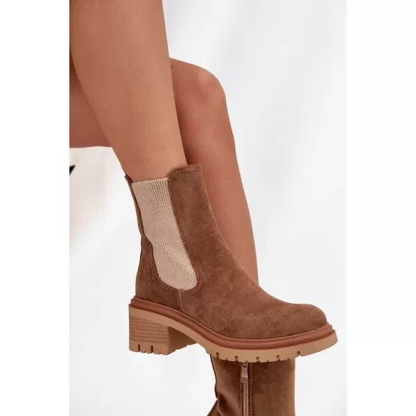  Pantofi de dama cu toc BOTO ZORALIA 38881 KAKI 