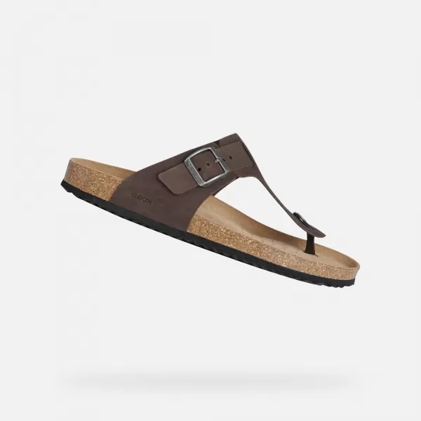  Papuci pentru bărbați GEOX SANDAL GHITA G002573 MARO ÎNCHIS 