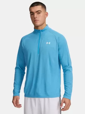 Tricou pentru bărbați UNDER ARMOUR UA TECH TEXTURED 1/2 ZIP 1382797-453 ALBASTRU