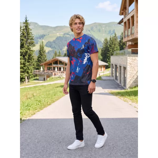  Tricou premium pentru bărbați ALTISPORT VOJ/ALM131TR01 ALBASTRU/NEGRU 