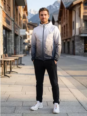 Jachetă softshell premium pentru bărbați ALTISPORT VOJ/ALM126JACK01 ALB-NEGRU