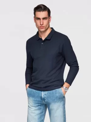 Tricou pentru bărbați OMBRE OM-POBL-0162 ALBASTRU MARIN