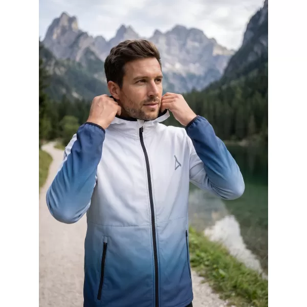  Jachetă softshell premium pentru bărbați ALTISPORT VOJ/ALM126JACK01 BLEUMARIN/ALB 