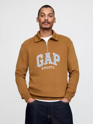 Hanorac pentru bărbați GAP POLO HALF ZIP SWEATSHIRT 744734-00 MARO STRĂLUCITOR