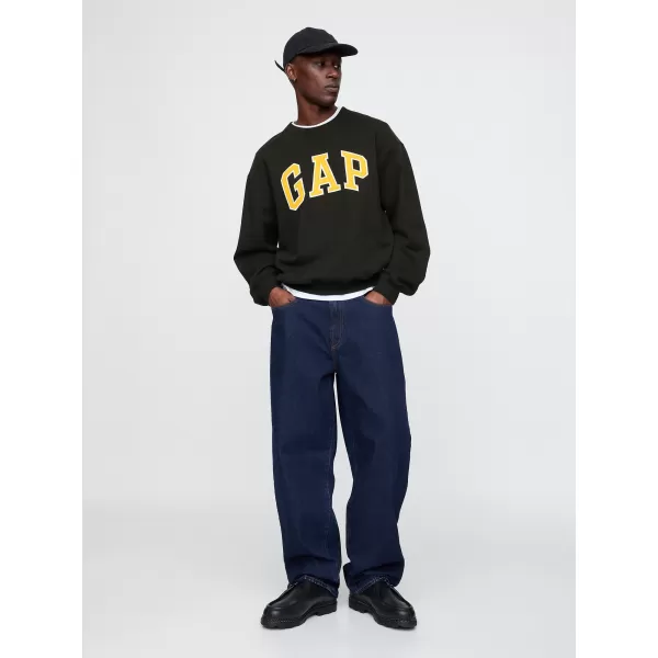  Hanorac pentru bărbați GAP LOGO CREW SWEATSHIRT 616625-02 NEGRU ADEVĂRAT 