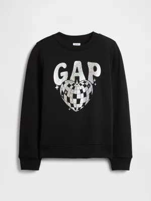 Hanorac pentru copii GAP CREW SWEATSHIRT 839149-07 MINGE DISCO ARGINTIE