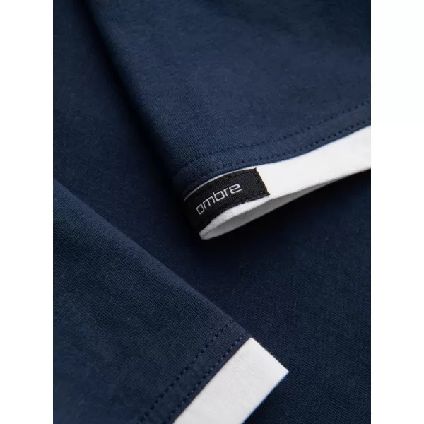  Tricou pentru bărbați OMBRE OM-TSCT-0256 ALBASTRU MARIN 