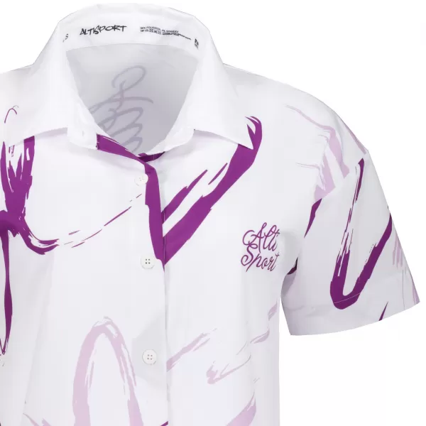  Cămașă premium pentru femei ALTISPORT VOJ/ALW049KOS01 ALB/VIOLET 