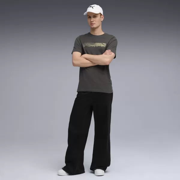  Tricou pentru bărbați PUMA TECH GRAPHIC TEE 688227-44 GRI ÎNTUNERIC 