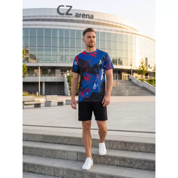  Tricou premium pentru bărbați ALTISPORT VOJ/ALM131TR01 ALBASTRU/NEGRU 