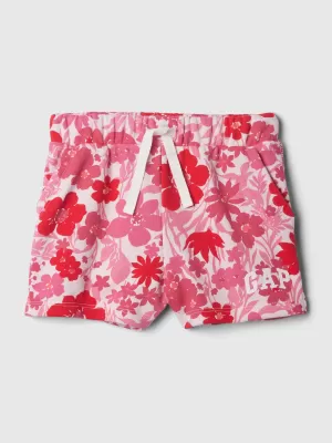 Pantaloni scurți pentru copii GAP LOGO SWEATSHORTS 443440-01 FLORAL ROZ