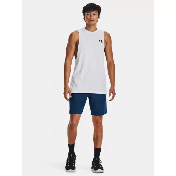  Maiou bărbătesc UNDER ARMOUR LEFT CHEST CUT OFF TANK 1329286-100 ALB 