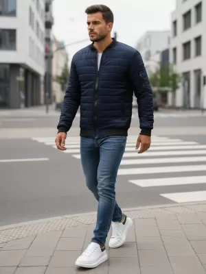Jachetă pentru bărbați DSTREET TX2205 ALBASTRU ÎNCHIS