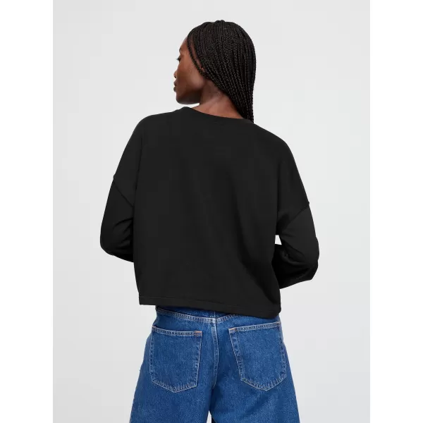  Hanorac de dama GAP LOGO HORSESHOE SWEATSHIRT 767368-01 NEGRU ADEVĂRAT 