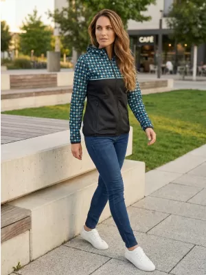 Jachetă softshell premium pentru femei ALTISPORT VOJ/ALW048JACK01 NEGRU ȘI ALBASTRU