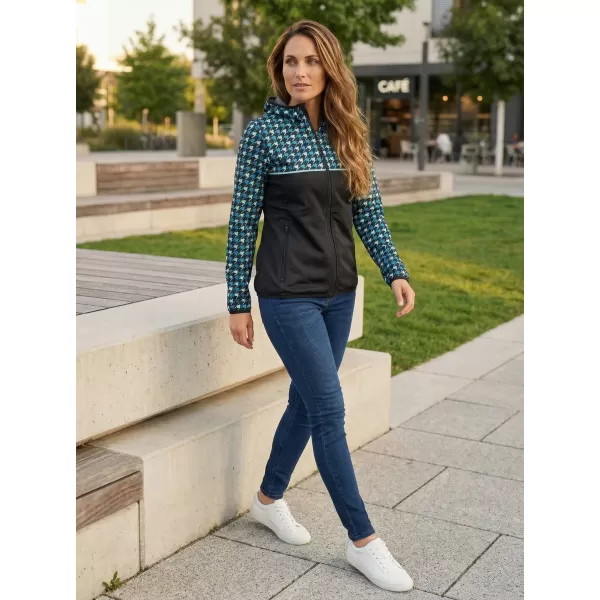  Jachetă softshell premium pentru femei ALTISPORT VOJ/ALW048JACK01 NEGRU ȘI ALBASTRU 
