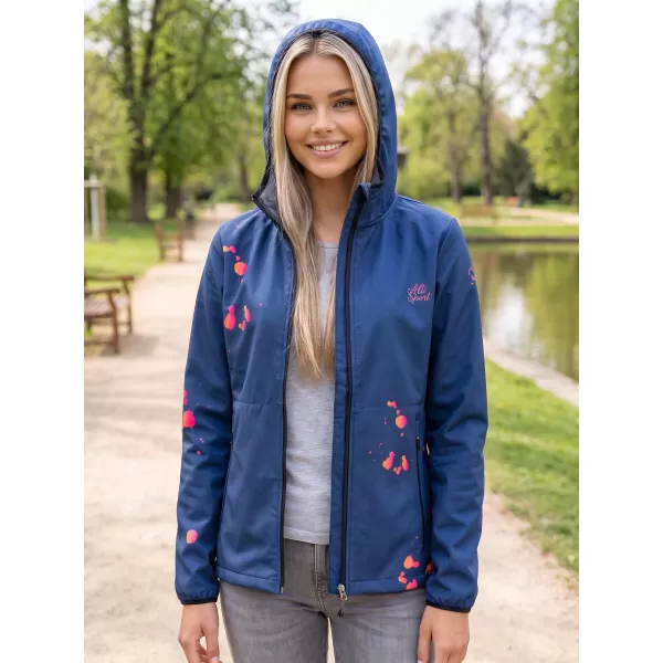  Jachetă softshell premium pentru femei ALTISPORT VOJ/ALW077JACK01 BLEUMARIN/PORTOCALIU 