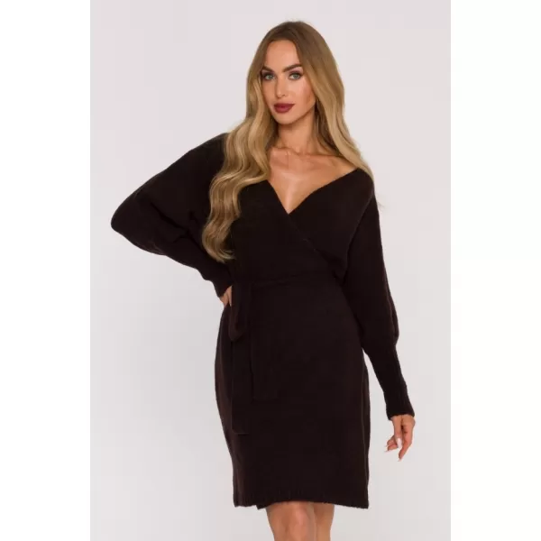  Rochie MOE M631 CIOCOLATĂ 
