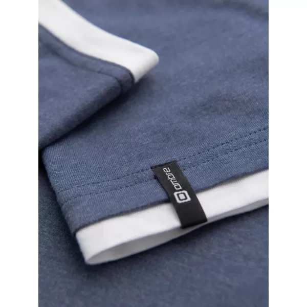  Tricou pentru bărbați OMBRE OM-TSCT-0256 MELANGE ALBASTRU ÎNCHIS 