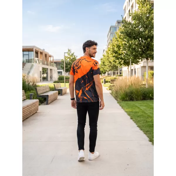  Tricou premium pentru bărbați ALTISPORT VOJ/ALM131TR01 PORTOCALIU/NEGRU 