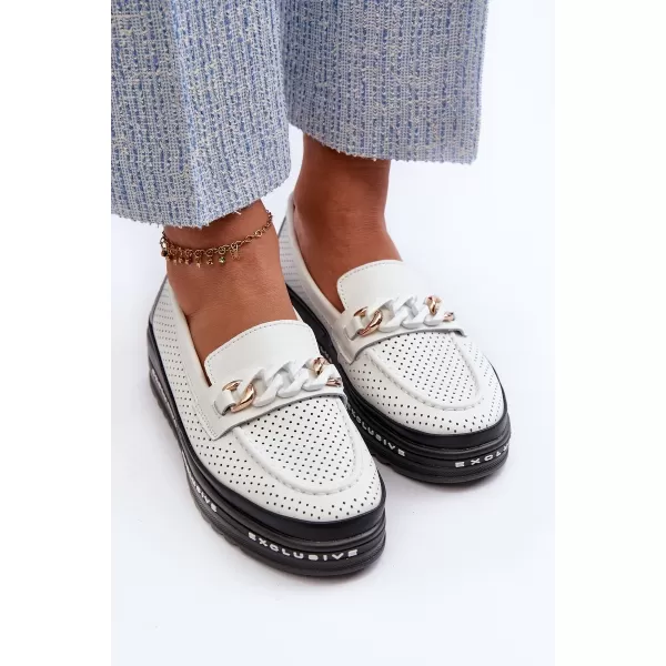  Mocasini de dama S.BARSKI LR618 ALB 