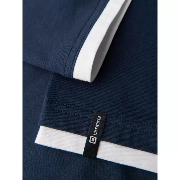  Tricou pentru bărbați OMBRE OM-TSCT-0256 ALBASTRU MARIN 