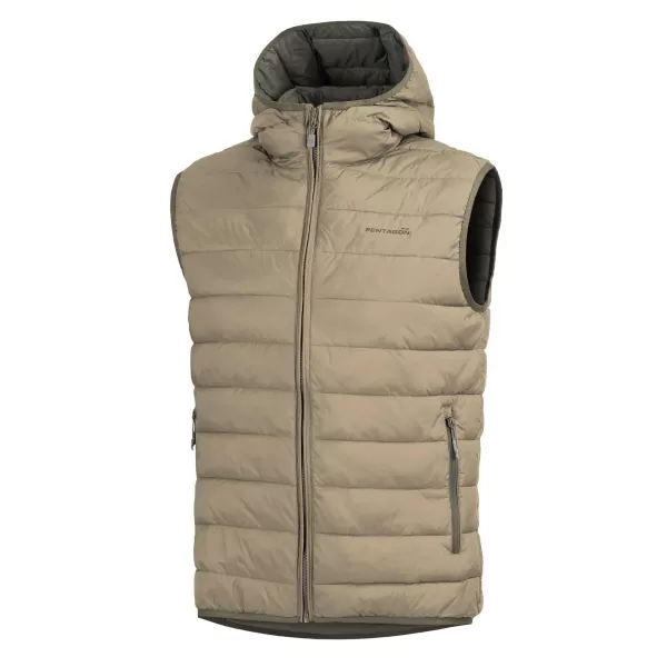  Vestă PENTAGON AURORA 2.0 PUFFER HOODED VEST K04011-2.0 KAKI 