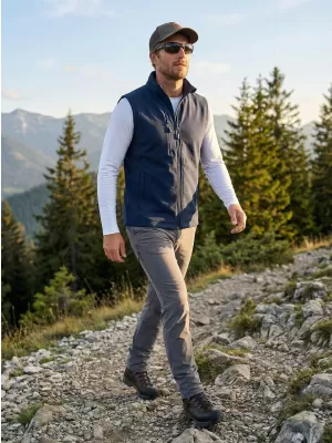 Vestă softshell pentru bărbați ALTISPORT NoPrint NP/ALM865 ALBASTRU MARIN