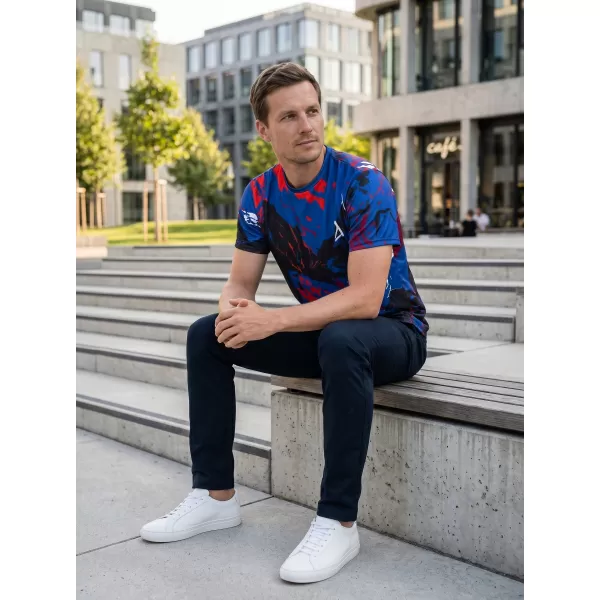  Tricou premium pentru bărbați ALTISPORT VOJ/ALM131TR01 ALBASTRU/NEGRU 
