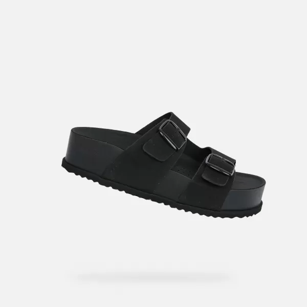  Papuci de damă GEOX SANDYBETT HIGH G012956 NEGRU 