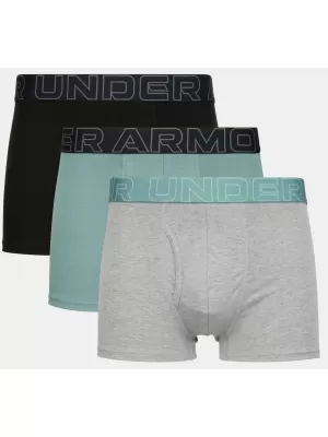 Boxeri pentru bărbați UNDER ARMOUR M UA PERF COTTON 3IN - 3PK ALBASTRU JASP