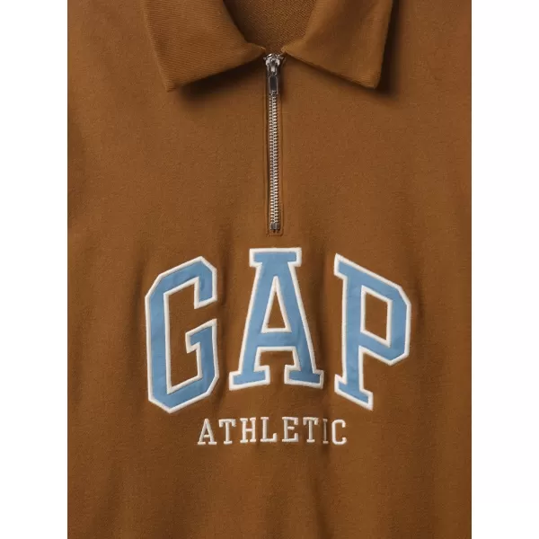  Hanorac pentru bărbați GAP POLO HALF ZIP SWEATSHIRT 744734-00 MARO STRĂLUCITOR 
