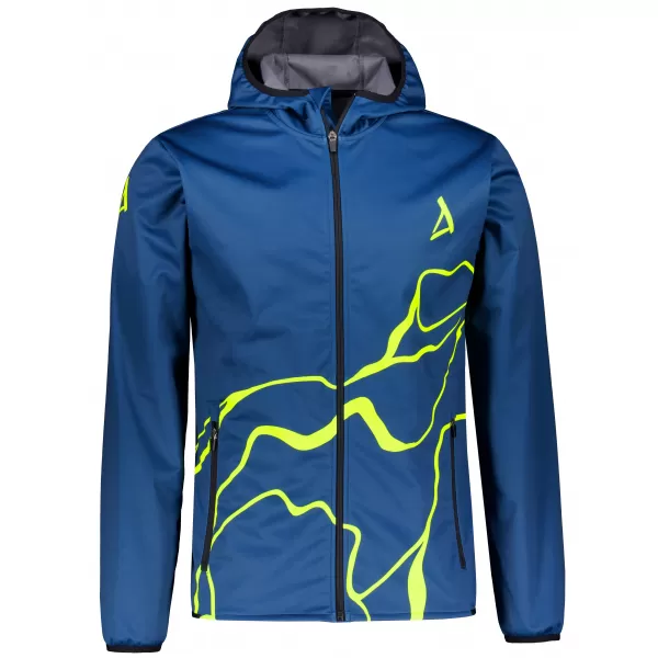  Jachetă softshell premium pentru bărbați ALTISPORT VOJ/ALM073JACK01 BLEUMARIN/GALBEN NEON 