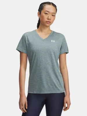 Tricou pentru femei UNDER ARMOUR TECH SSV- TWIST 1384227-587 ALBASTRU