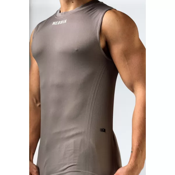  Tricou fără cusături și fără mâneci POWER 899 LIGHT BROWN ASH Nebbia 