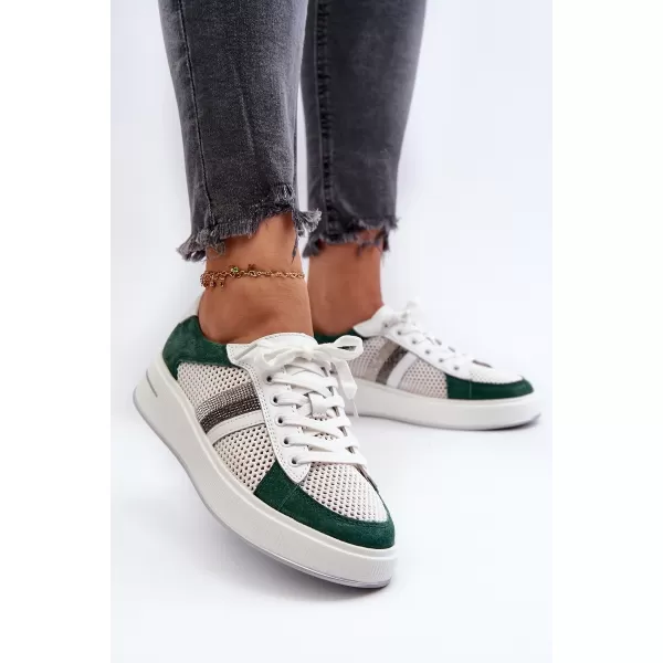  Adidași de damă D&A LR110 ALB/VERDE 