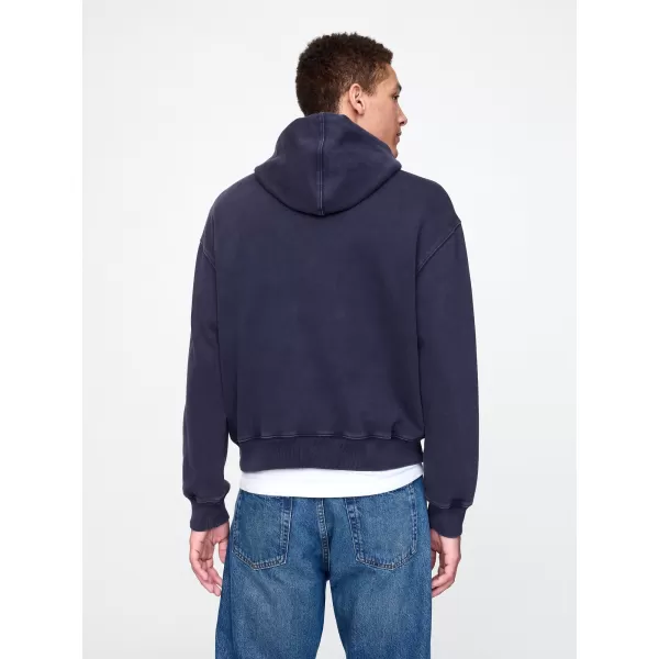  Hanorac pentru bărbați GAP PATCHWORK LOGO PULLOVER HOODIE 745196-00 UNIFORMA MARINEI 
