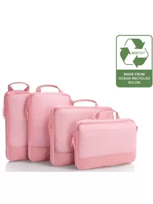 Valiză HEYS Ecotex Compression Packing Cube 4 Pc Set NISIP ROZ