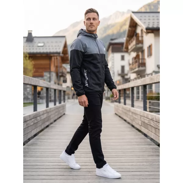  Jachetă softshell premium pentru bărbați ALTISPORT VOJ/ALM051JACK01 NEGRU CENUȘIU 